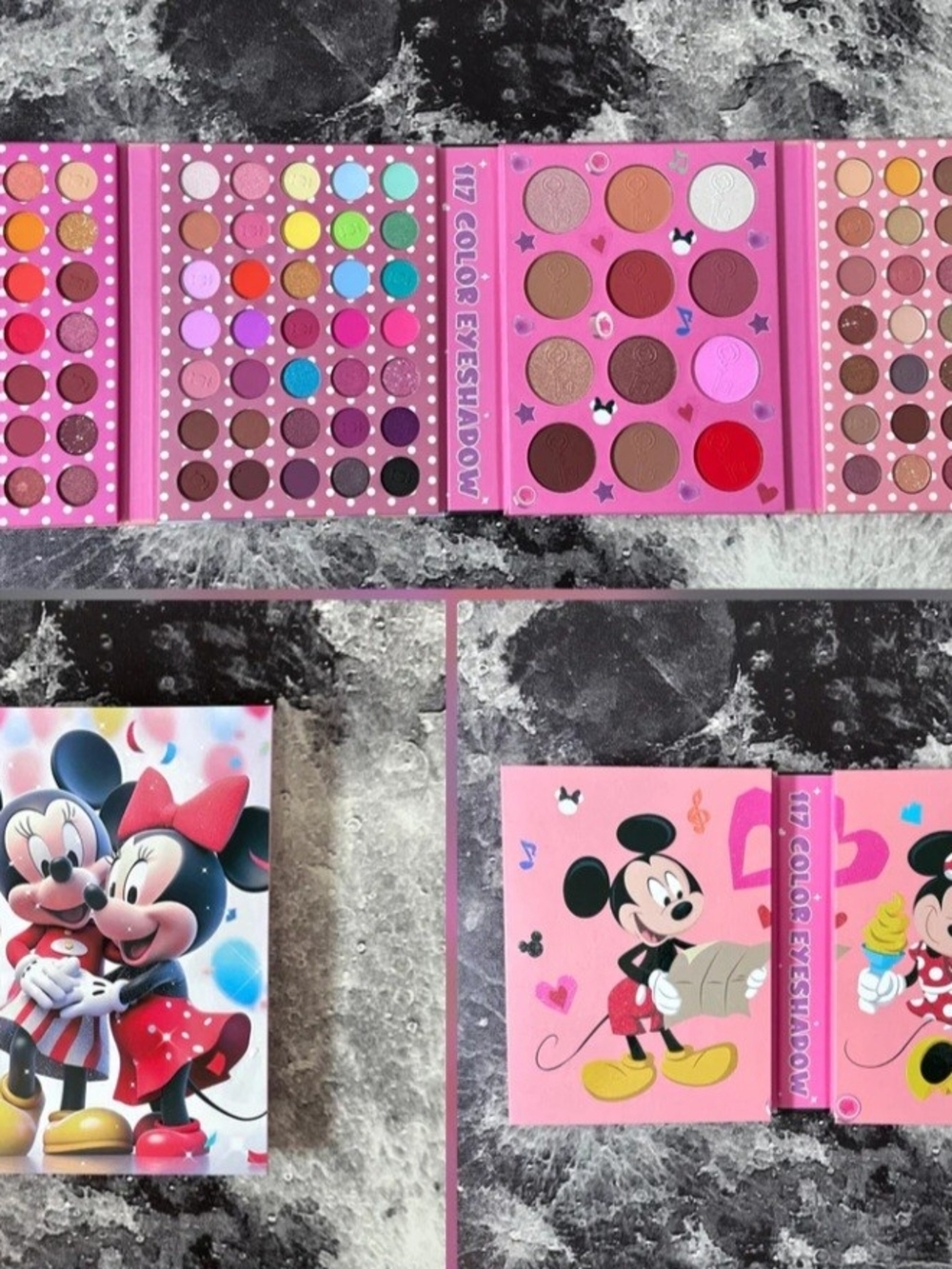 Pink 177-Color Eyeshadow Palette with Minnie & Mickey Artwork